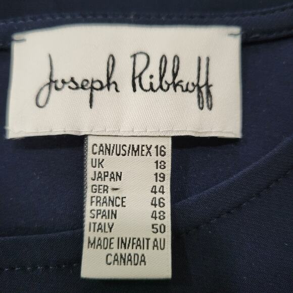 Joseph Ribkoff Pleated Cuff Sheath Dress in Midknight Blue Size 16 - Picture 4 of 7